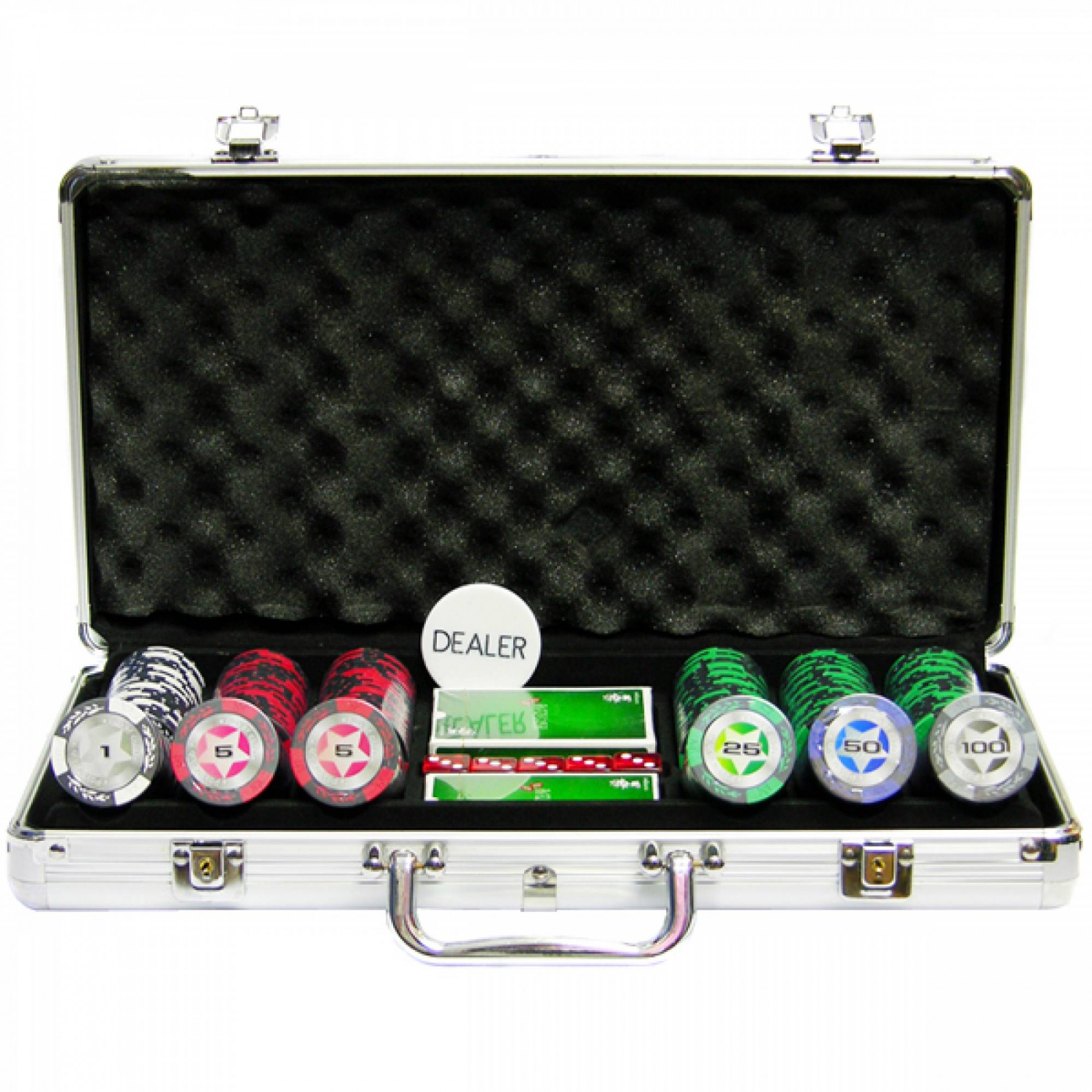 Профессиональный набор для игры в покер STARS 300 на 300 фишек премиум класса